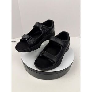 Drew Orthopedic Women's Black Leather Adjustable Comfort Walking Sandals Size 7M